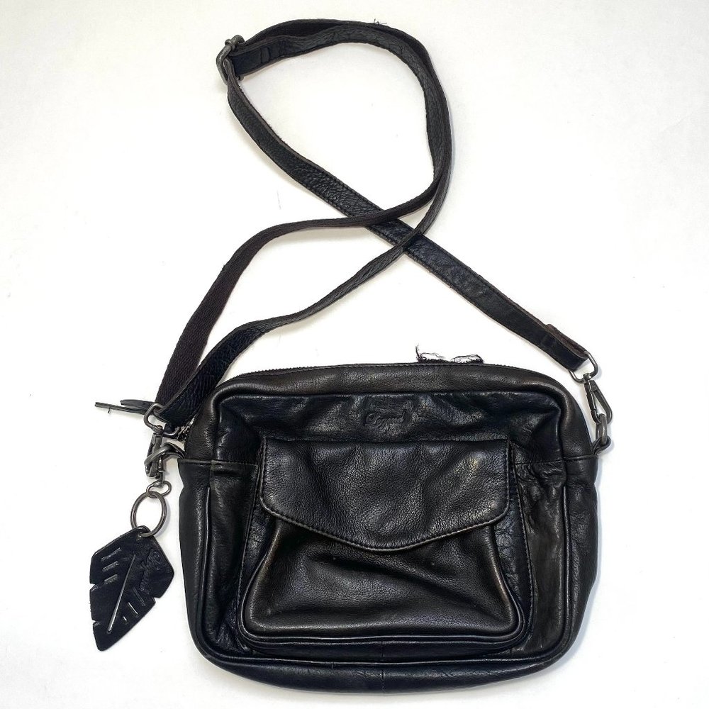 Legend Genuine Leather Black Shoulder Crossbody Bag